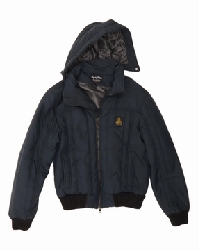 REFRIGIWEAR Boys Hooded Padded Jacket 13-14 Years XL  Navy Blue All Purpose Outerwear
