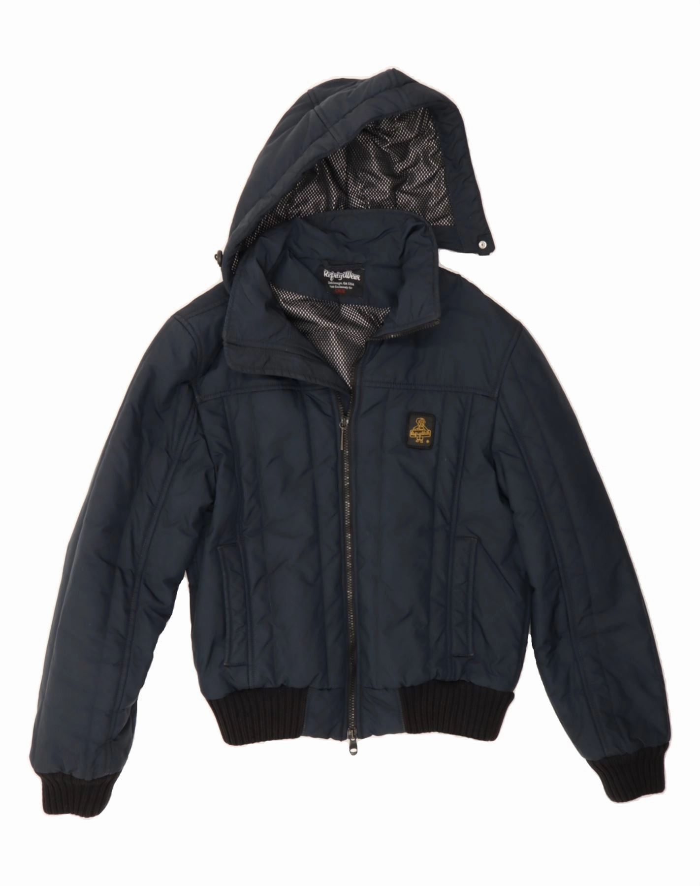 REFRIGIWEAR Boys Hooded Padded Jacket 13-14 Years XL  Navy Blue All Purpose Outerwear