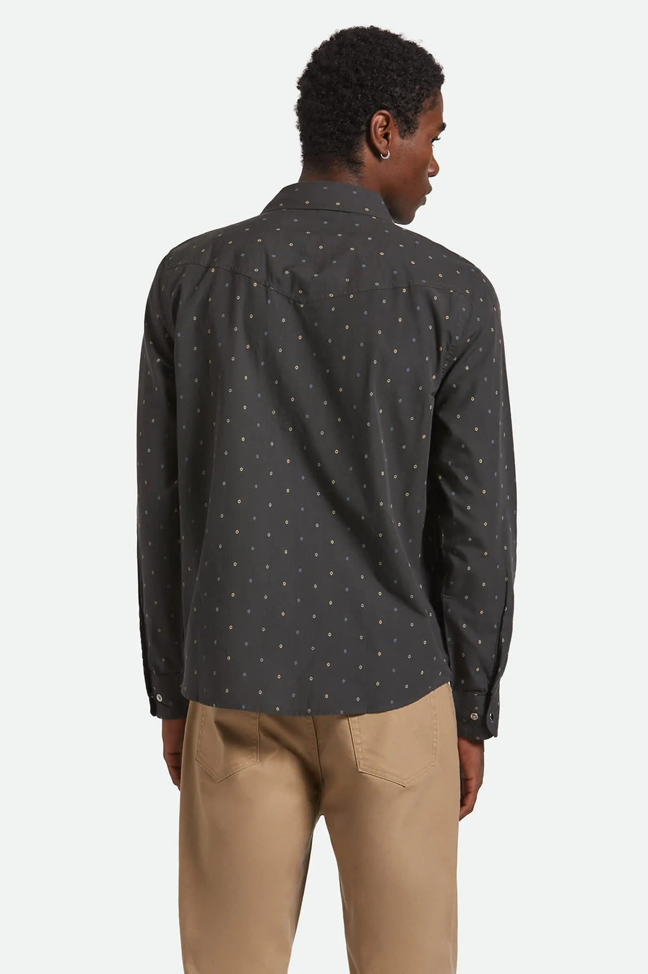 Wayne Western L/S Shirt - Asphalt Black Contrast Stitch Pastel Shade