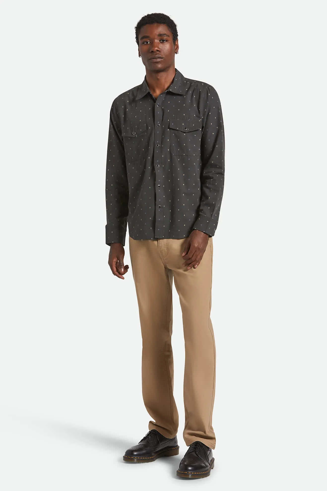 Wayne Western L/S Shirt - Asphalt Black Smart Appearance Year-Round Wear