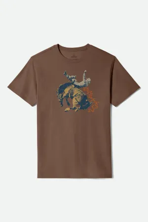 Micro Perforation Regular fit normality Rowdy S/S Tailored T-Shirt - Pinecone Brown