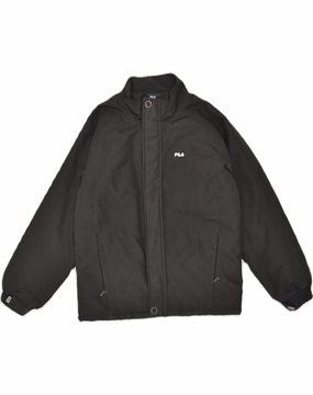 FILA Boys Windbreaker Jacket 15-16 Years XL Black Polyester Thermal regulation