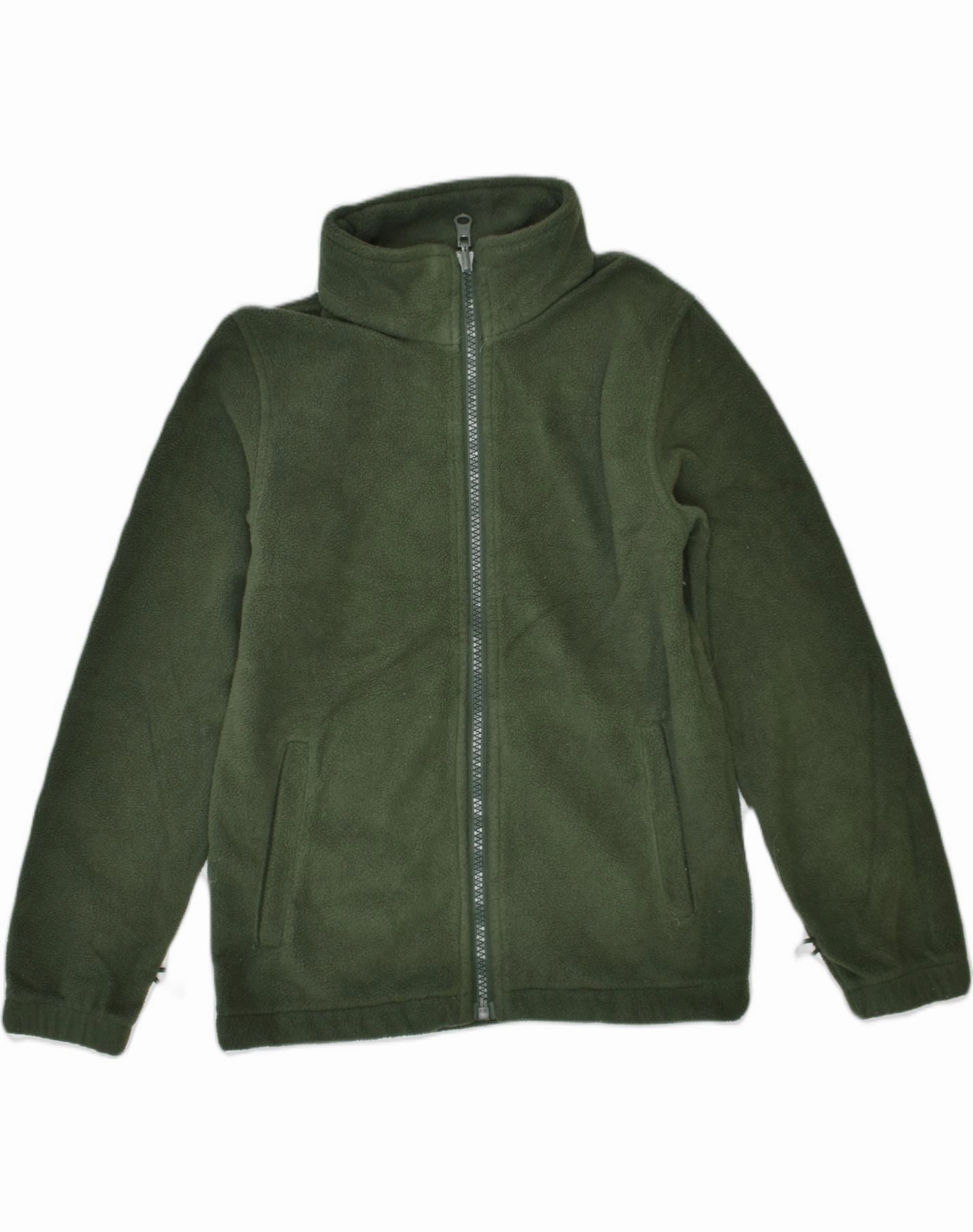 Non Bulky Silhouette Patched MOUNTAIN WAREHOUSE Boys Fleece Jacket 7-8 Years Green Polyester