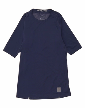 Clean Aesthetic NIKE Girls Dri Fit T-Shirt Dress 10-11 Years Medium Navy Blue Polyester