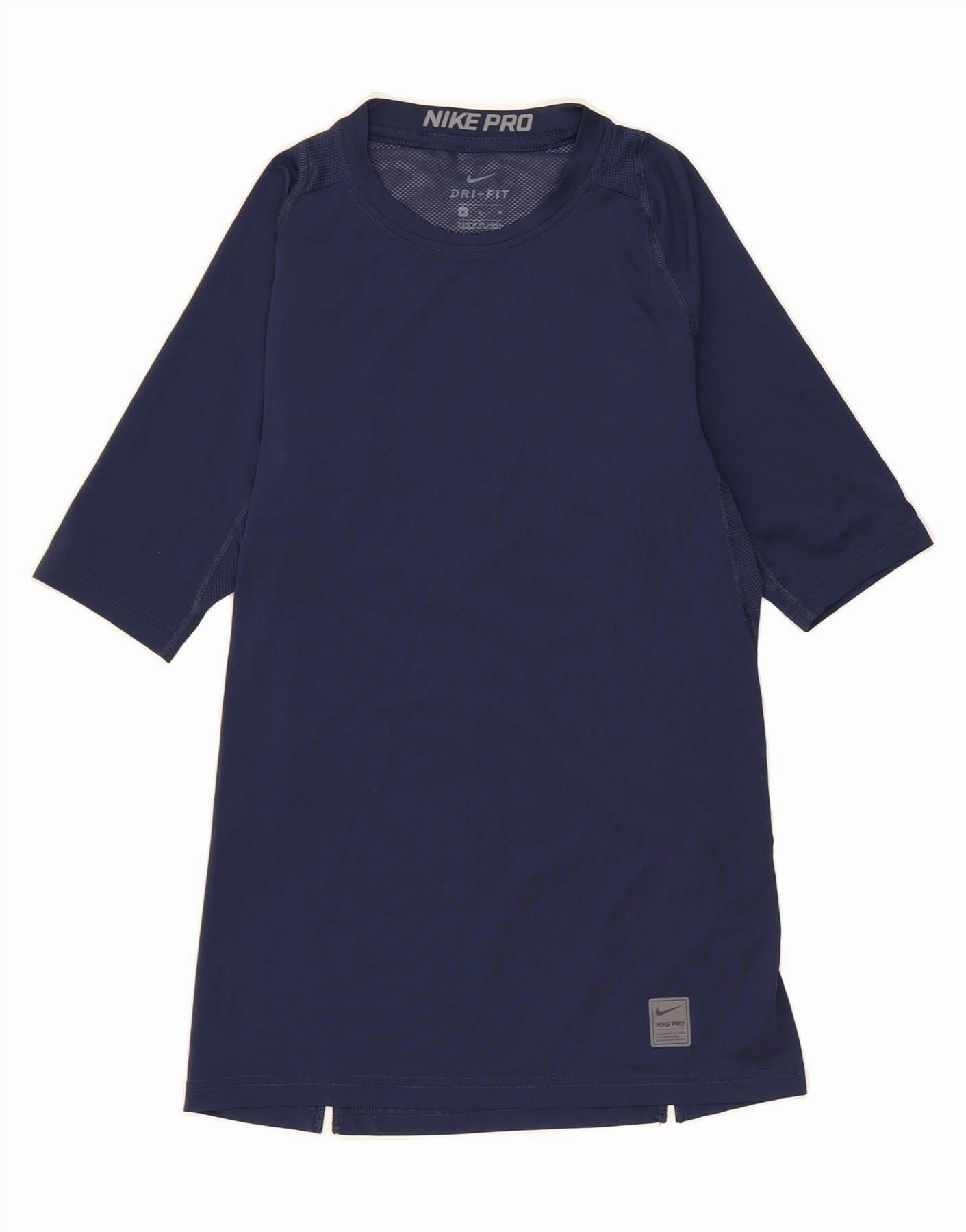 Clean Aesthetic NIKE Girls Dri Fit T-Shirt Dress 10-11 Years Medium Navy Blue Polyester