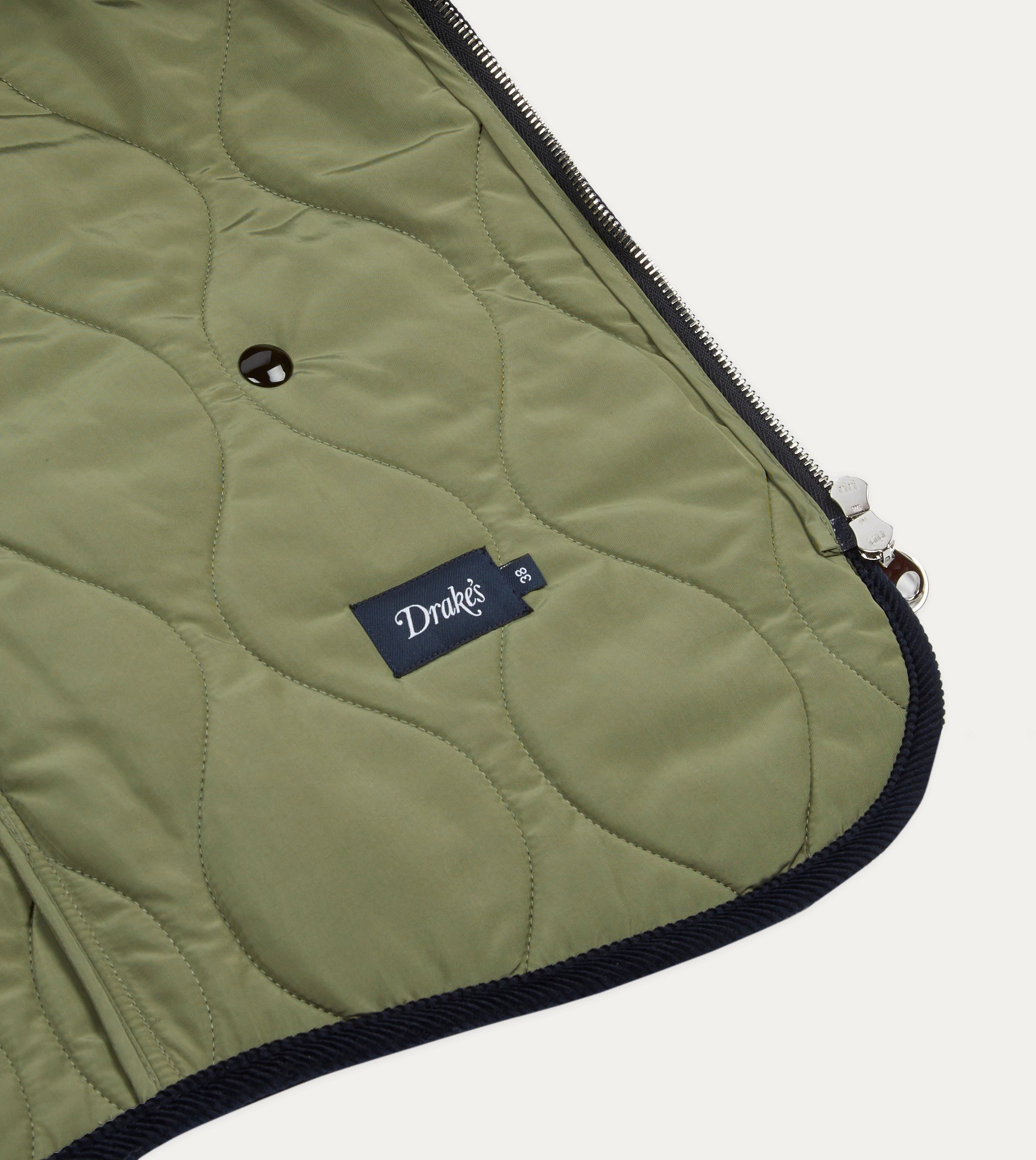 Navy Quilted Melton Wool Zip Vest Comfortable-fit Wind Resistant Design