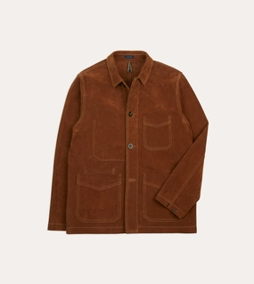 Rust Heavyweight Suede Five-Pocket Chore Jacket sports event
