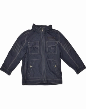 S.OLIVER Boys Hooded Rain Jacket 6-7 Years Navy Blue Polyester Anti Snag Zipper Pulls Distribute