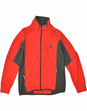 SALEWA Boys Fleece Jacket 7-8 Years Red Colourblock Polyester Cool Touch Bicycle