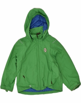 SALEWA Boys Hooded Rain Jacket 5-6 Years Green Polyamide Last