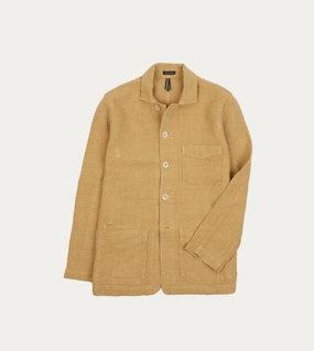 Protective Padding Sand Linen Five-Pocket Chore Jacket