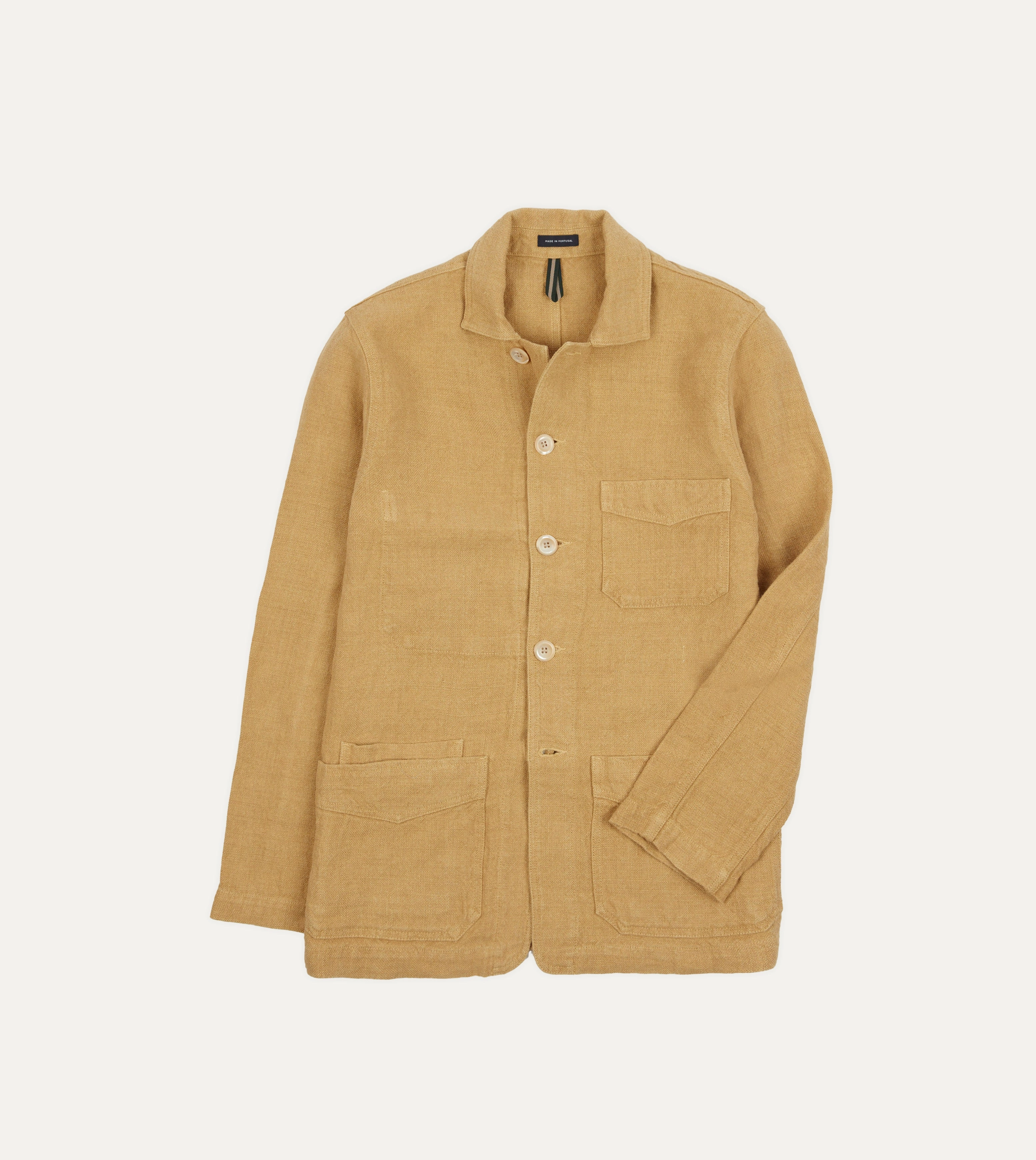 Protective Padding Sand Linen Five-Pocket Chore Jacket