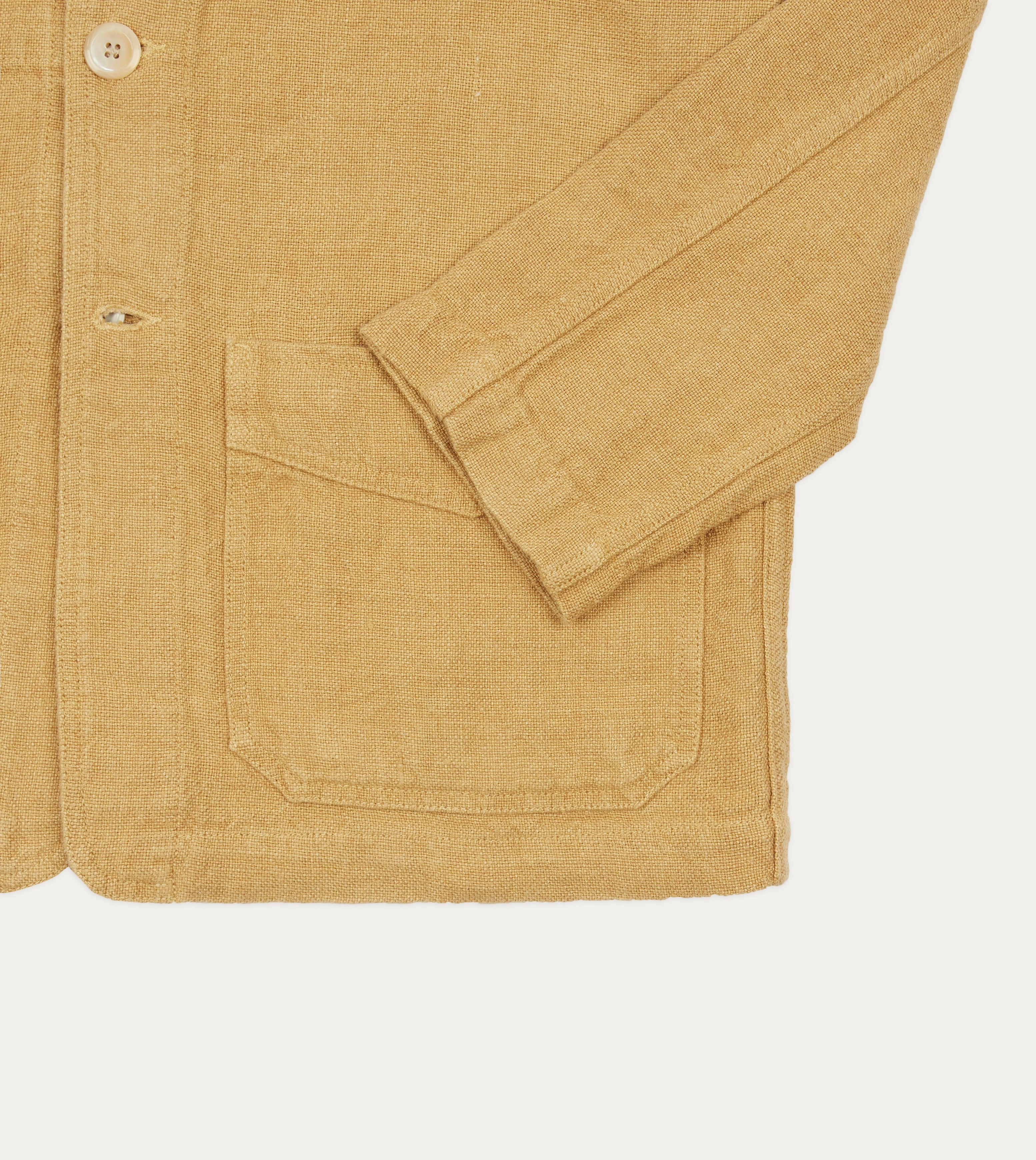 Sand Linen Five-Pocket Chore Jacket Anti Pill Treatment Windproof Shell