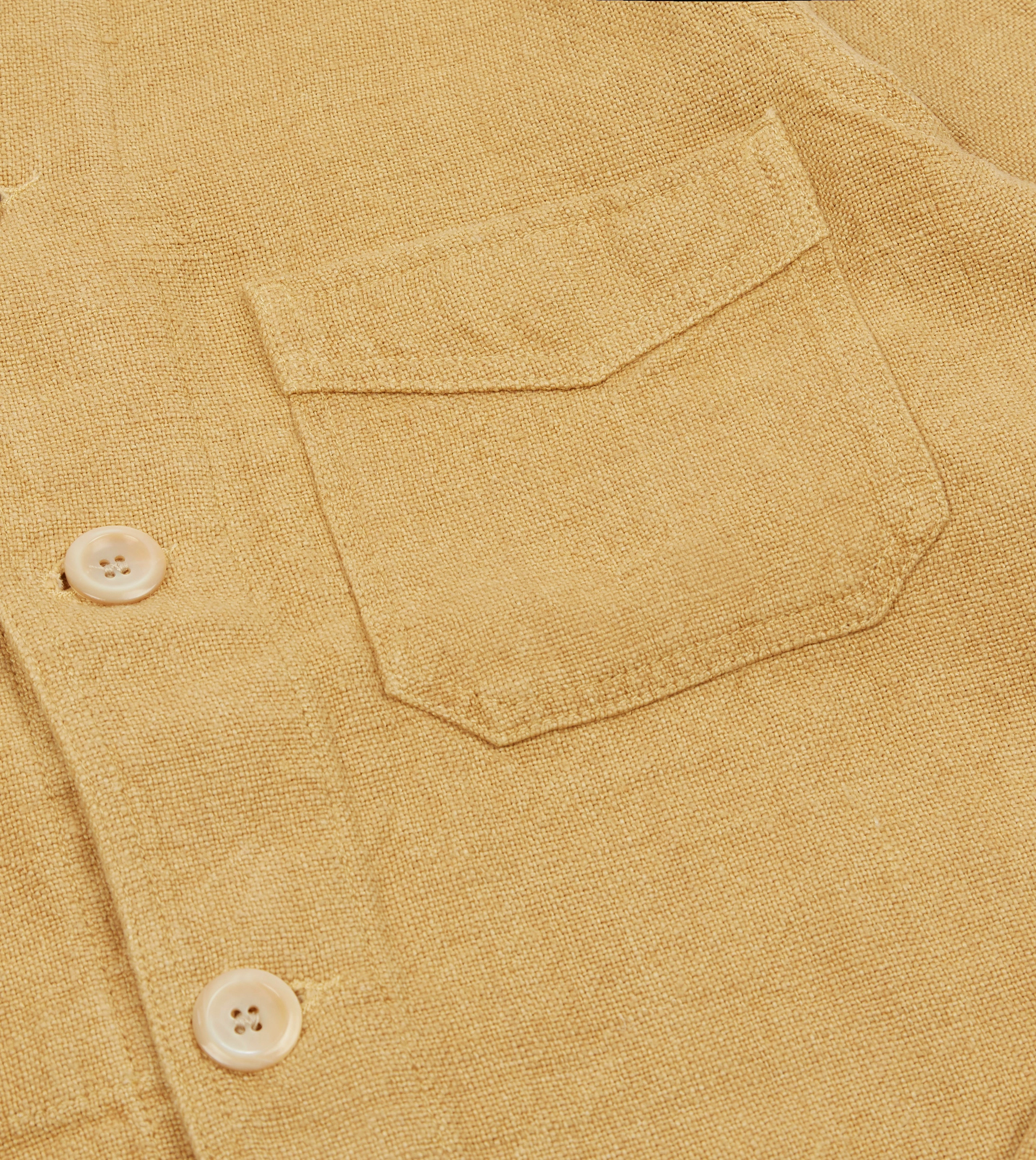 Sand Linen Five-Pocket Chore Jacket Anti Slip Collar Primaloft Insulation