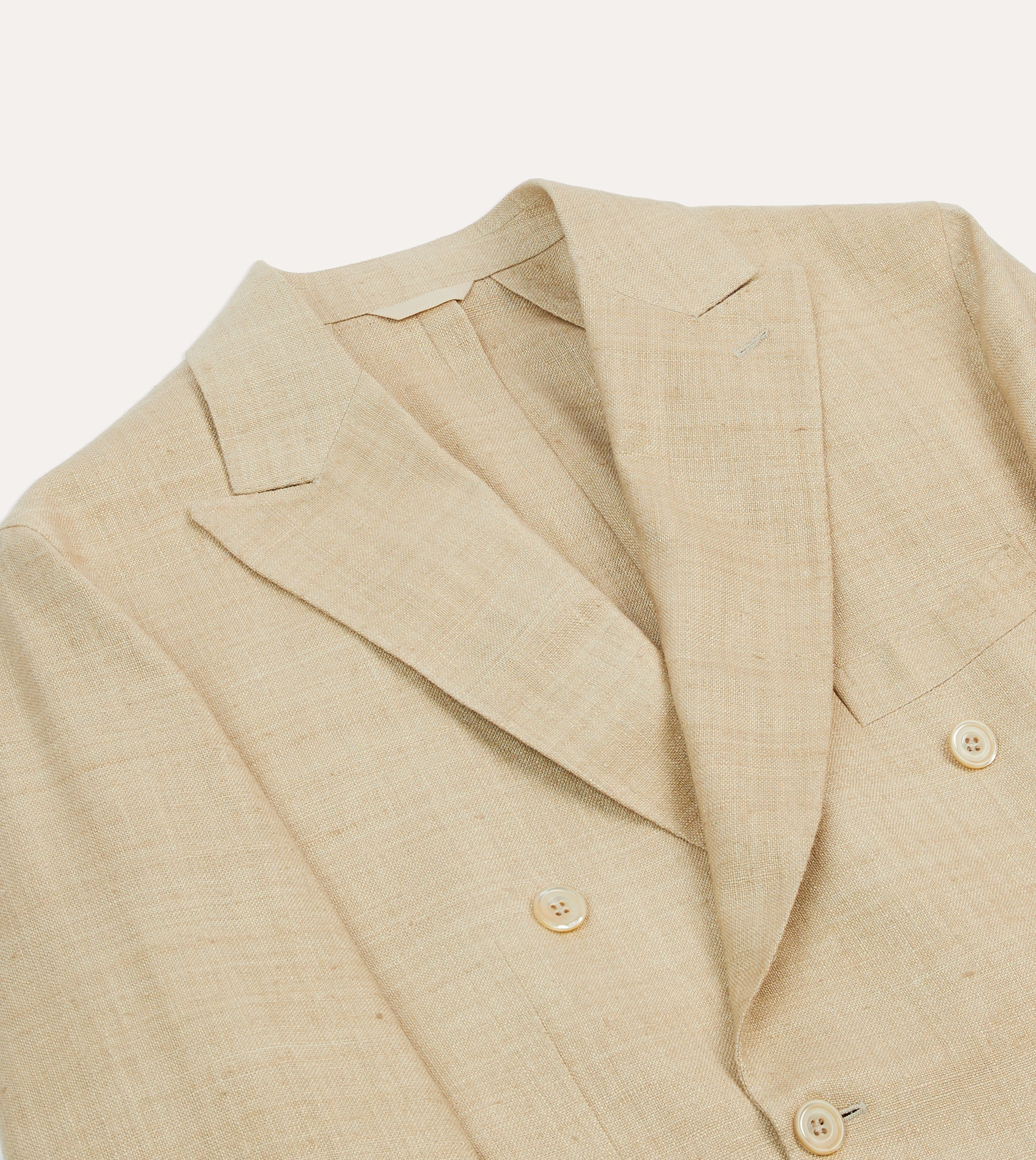 Sand Tussah Silk Double-Breasted Tailored Jacket Dapper Comfort