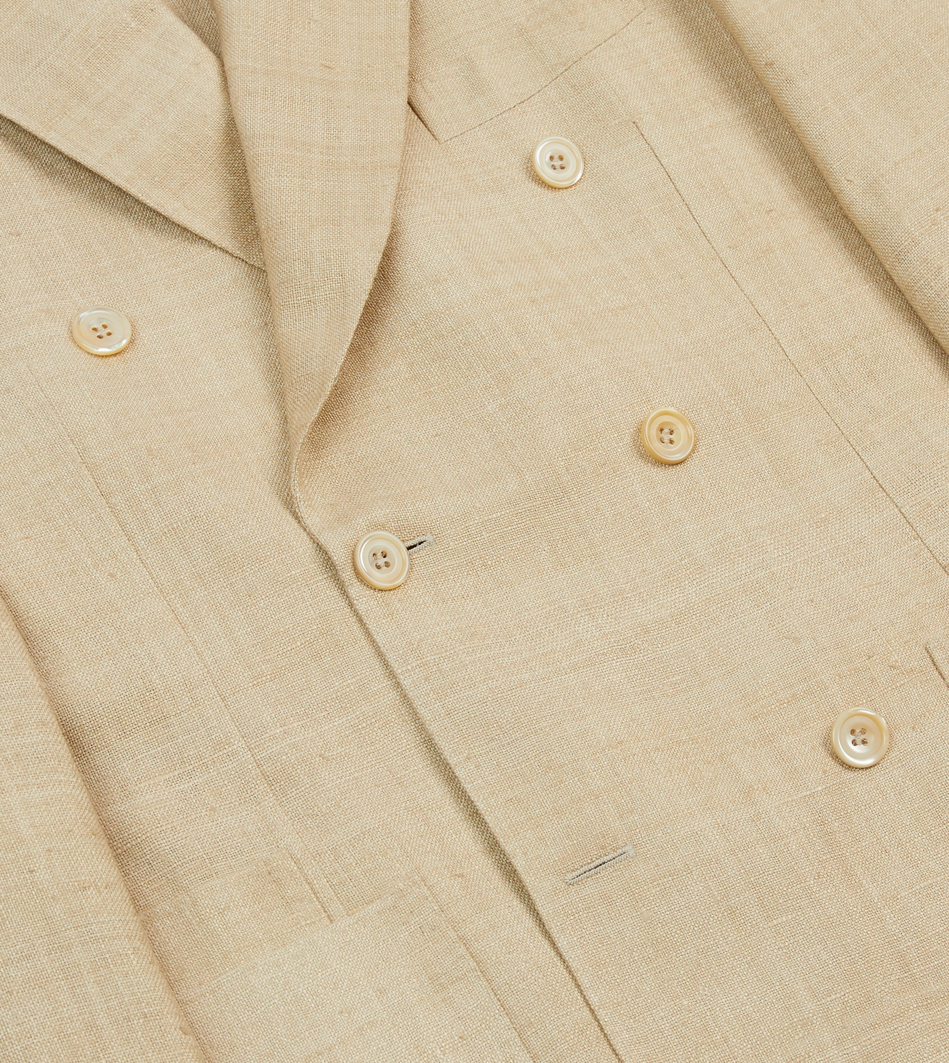 Sand Tussah Silk Double-Breasted Tailored Jacket Flattering Design Wear Sharp Tailored Wear
