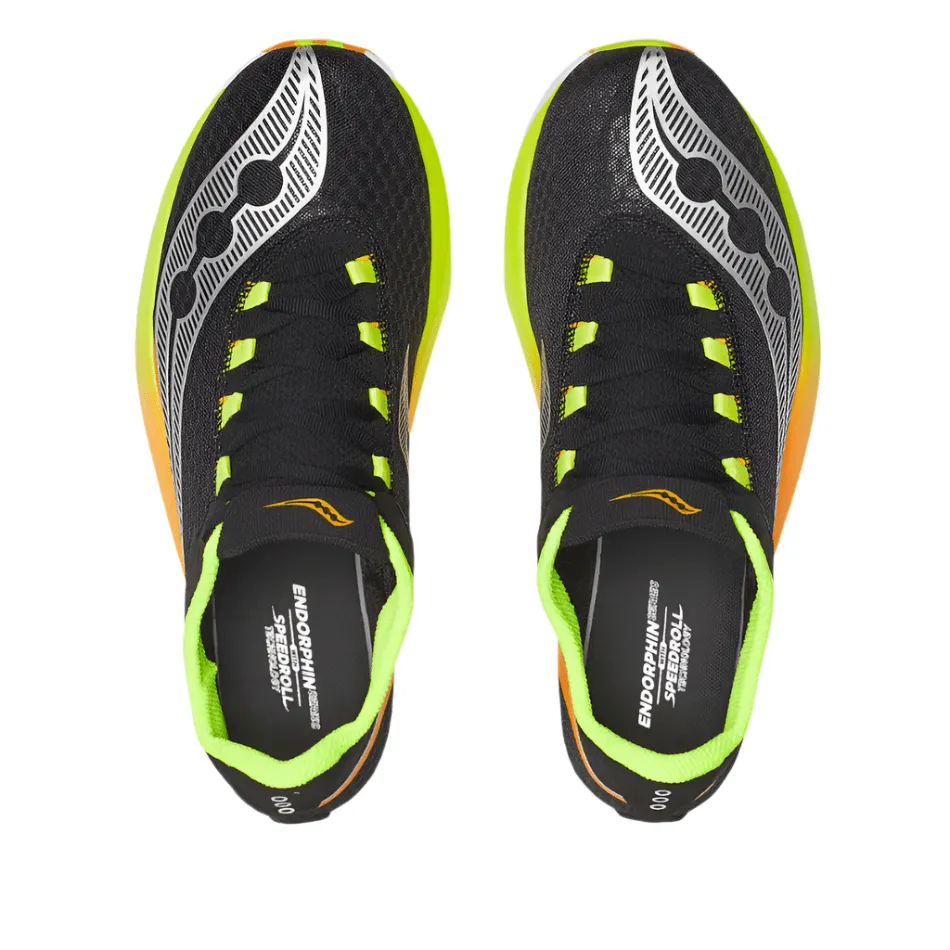 Saucony Men's Endorphin Pro 4 Running Shoes in Black/Vo2 AW25 river shoes