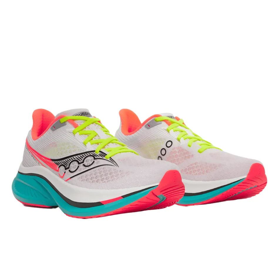 TPU Outsole Saucony Men's Endorphin Speed 5 Running Shoes in White/Mutant AW25