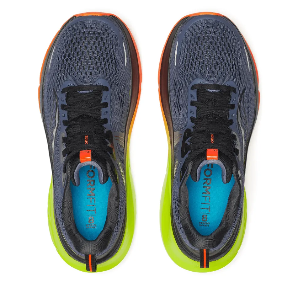 carbon fiber frame Lightweight Foam Construction Saucony Men's Guide 18 Running Shoes in Shadow/Vizi AW25