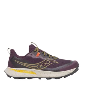 Saucony Men's Peregrine 15 Trail Running Shoes in Wine/Kodiak AW25 Multi Density Foam Layers stress - free