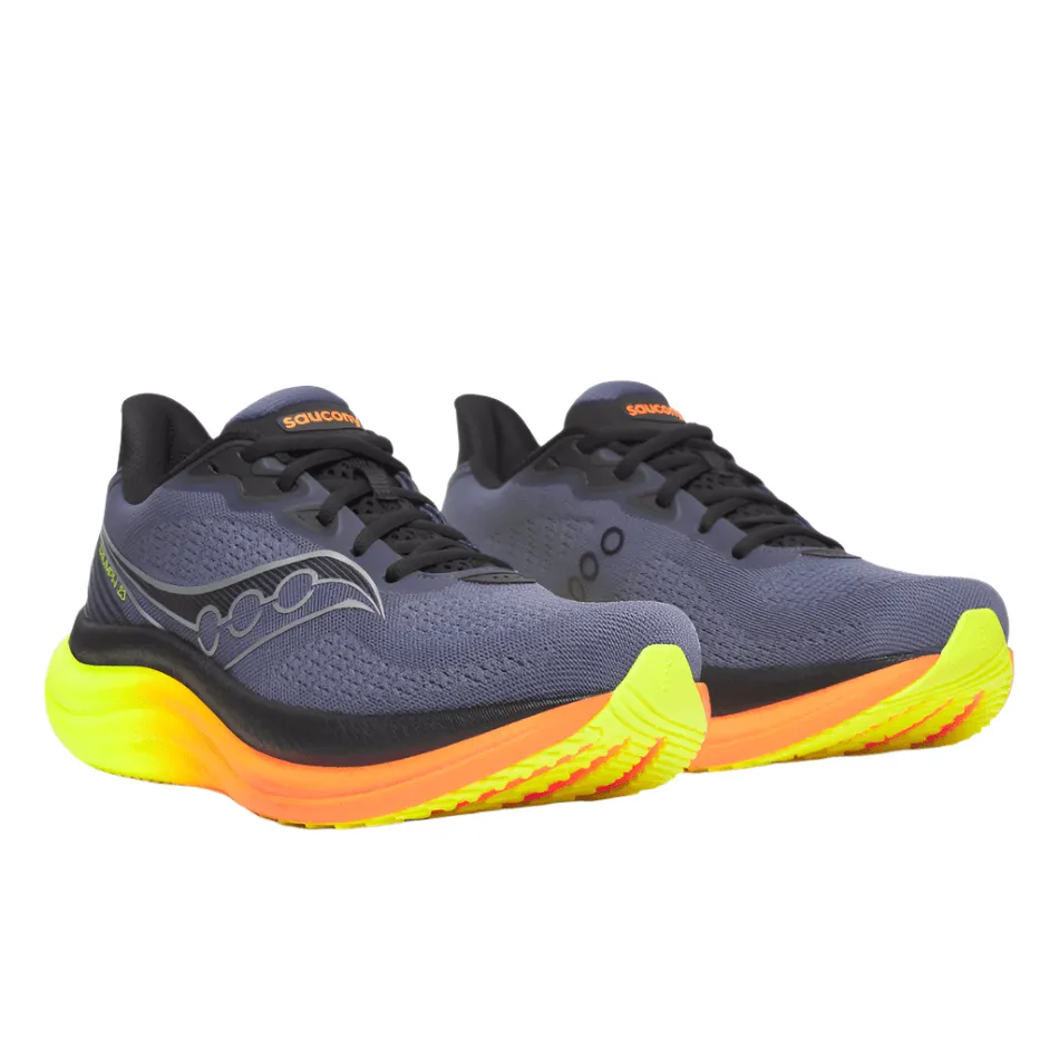 Saucony Men's Triumph 23 Running Shoes in Shadow/Vizi AW25 Torsional Control running in a tied - arch bridge area shoes