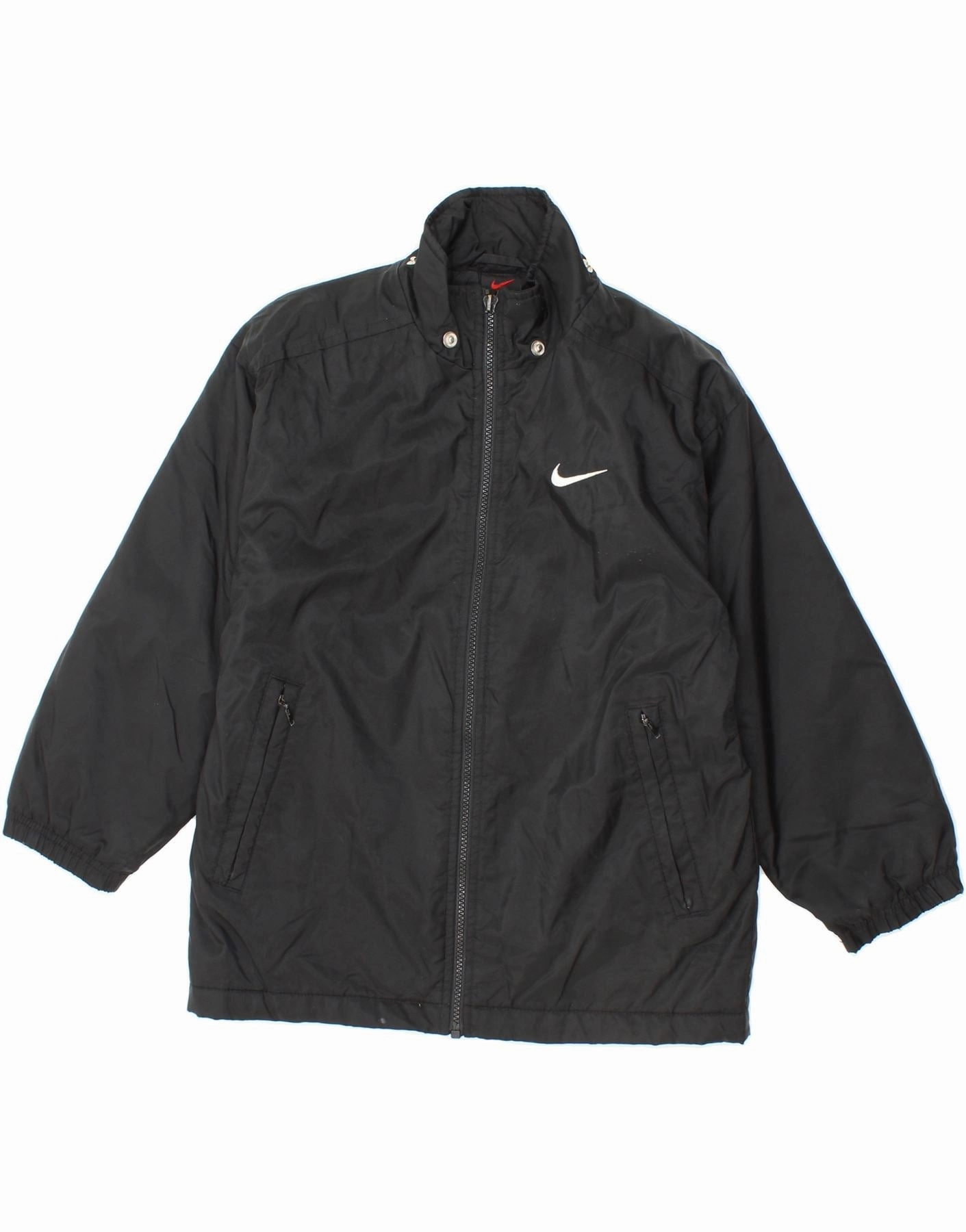 Engineer Easy Comfort NIKE Boys Oversized Graphic Windbreaker Coat 8-9 Years Small Black Nylon