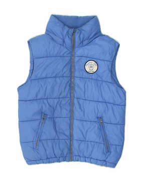 MASSIMO DUTTI Boys Padded Gilet 7-8 Years Blue Nylon WaterResistant Shell Everyday Look