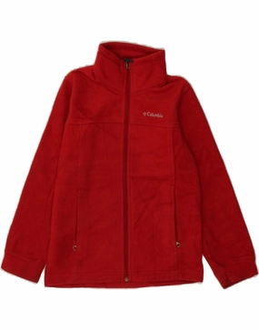 Dry clean only COLUMBIA Boys Fleece Jacket 7-8 Years Small Red Polyester
