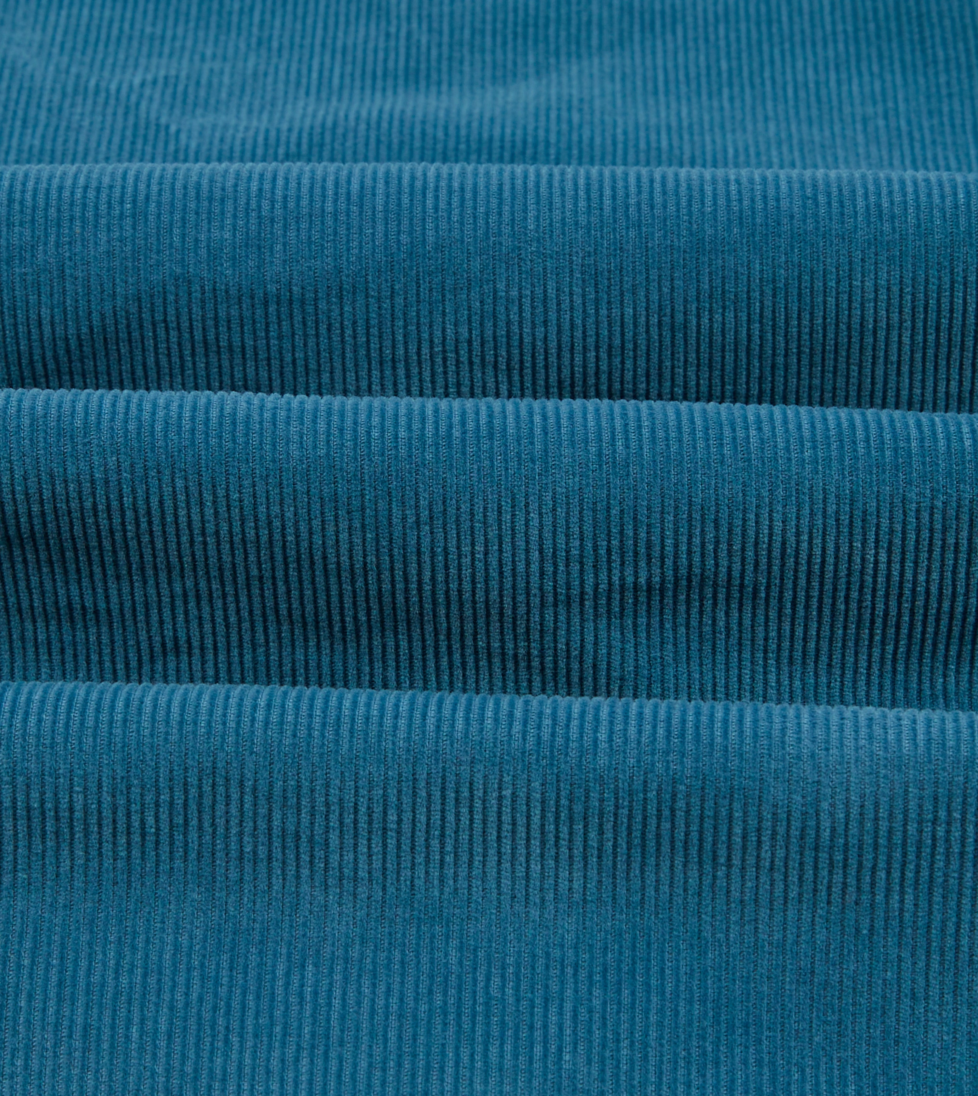 Turquoise Corduroy Two-Pocket Western Shirt tailored look