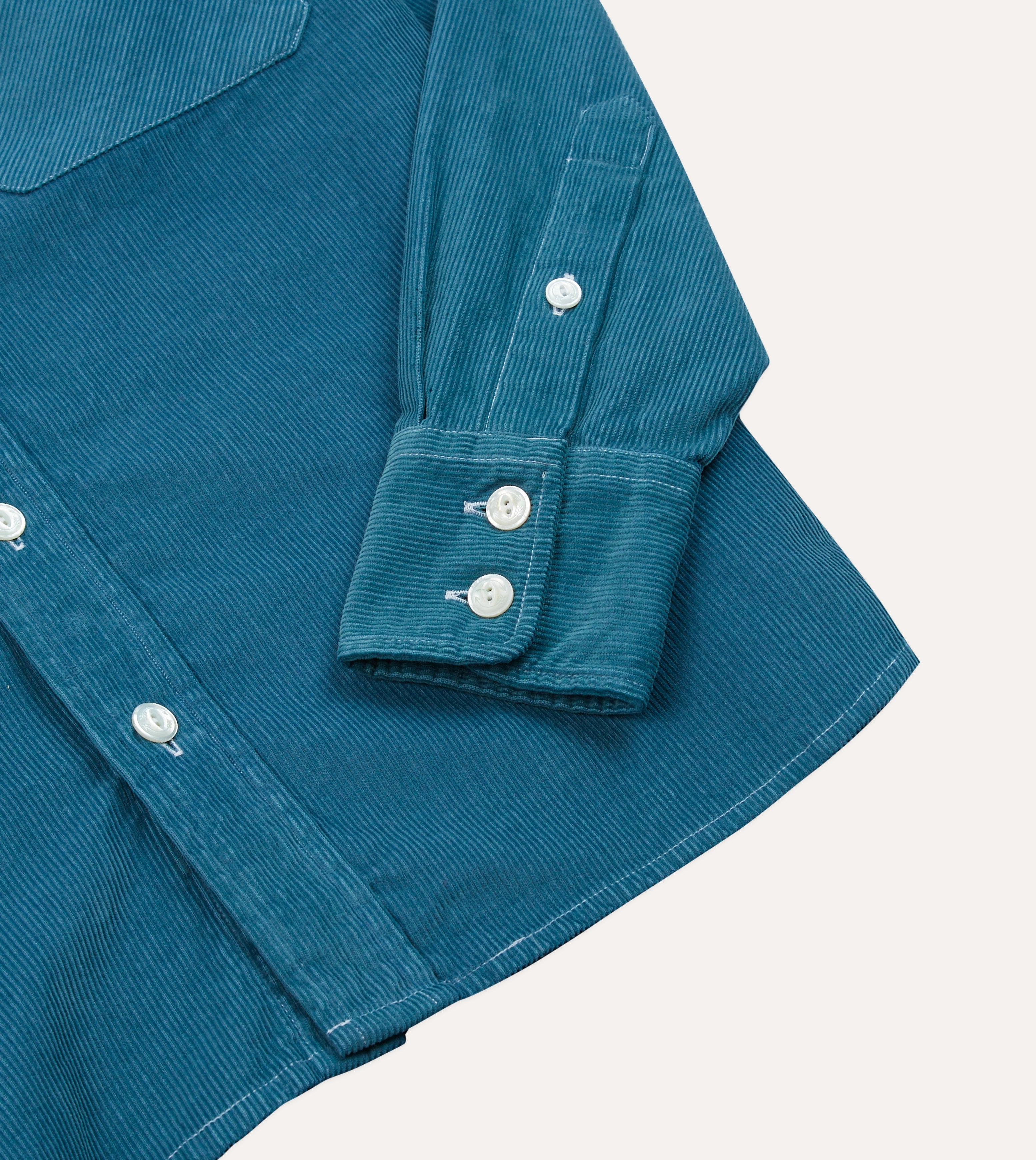 Statement Maker Turquoise Corduroy Two-Pocket Western Shirt