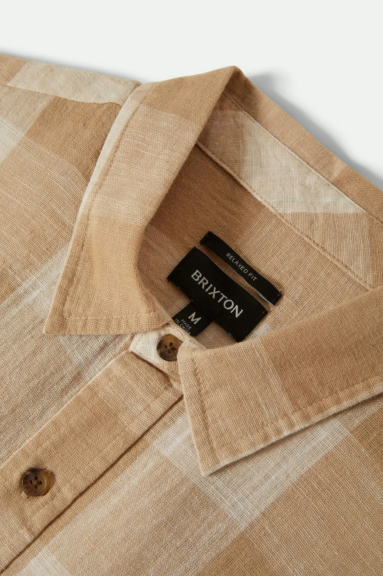 Cru Linen Blend S/S Shirt - Off White/Sand Subtle design Anti Static Fabric
