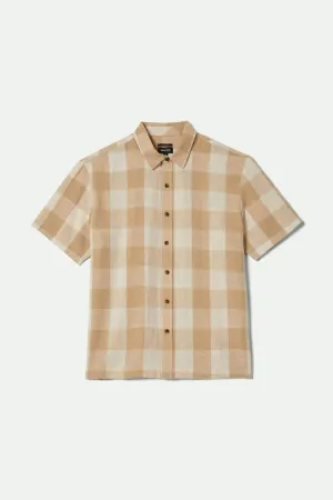 Cru Linen Blend S/S Shirt - Off White/Sand Button front