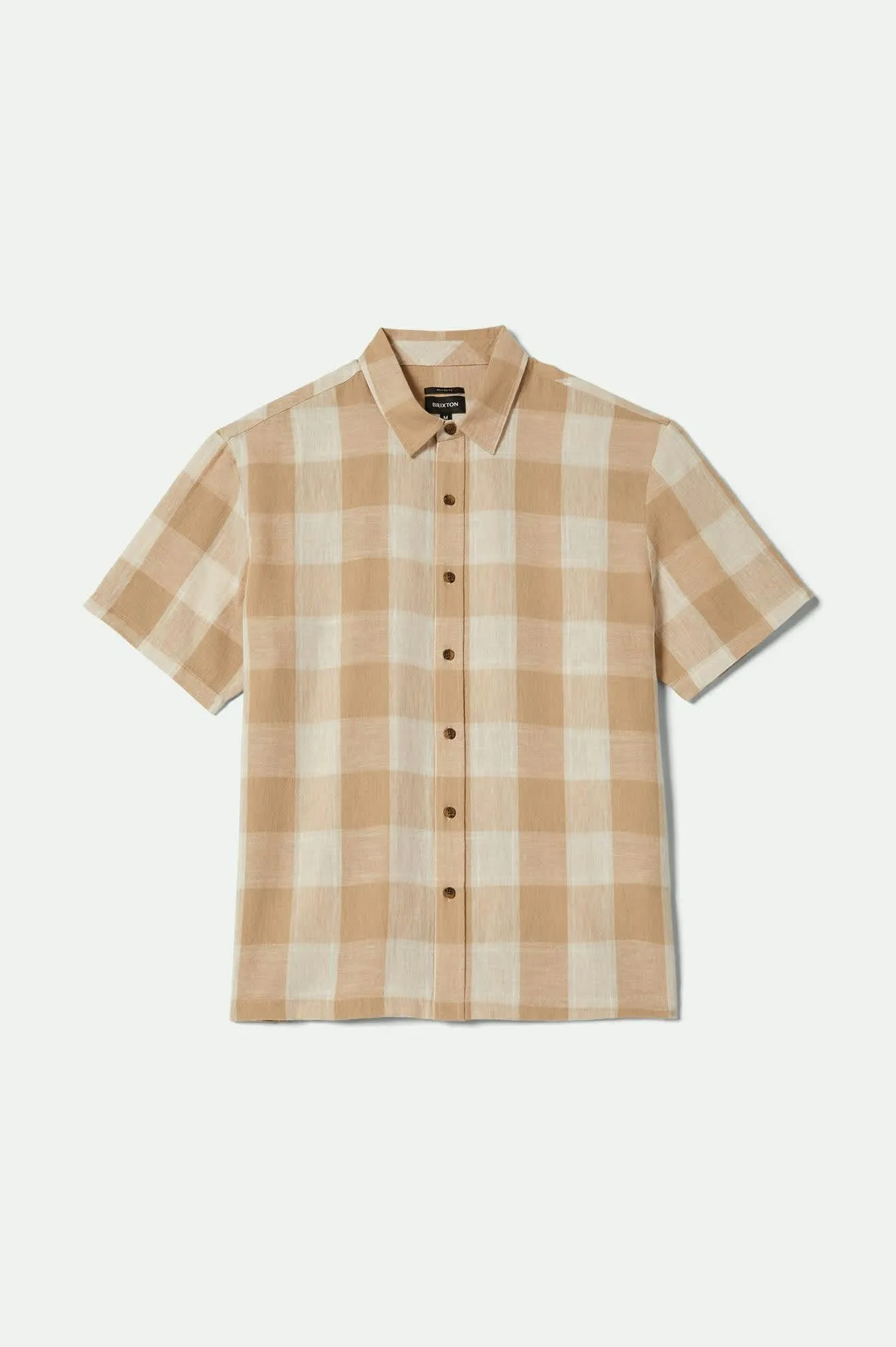 Cru Linen Blend S/S Shirt - Off White/Sand Button front