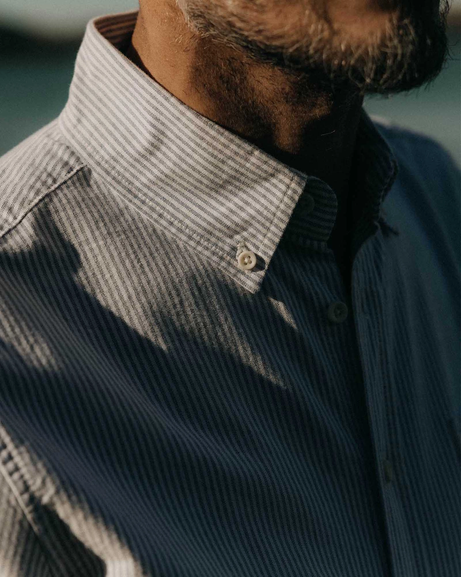 The Jack in Navy University Stripe Everyday Oxford Athleisure Wear High Neck