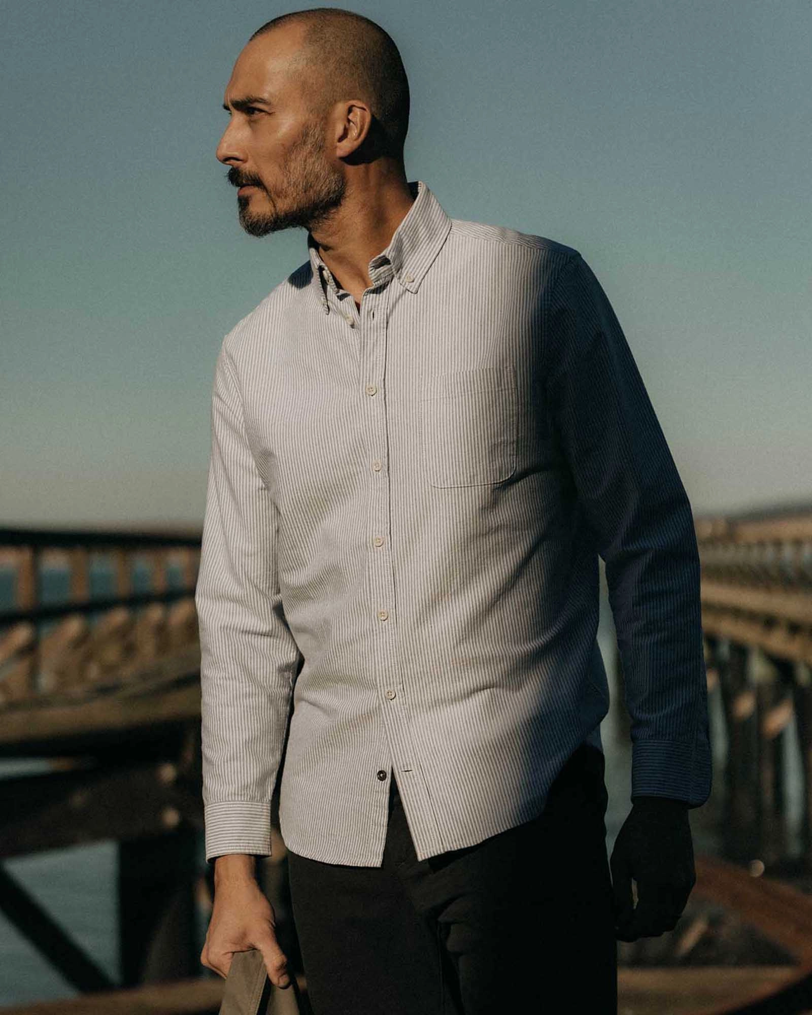 Casual Hangout Smooth Finish The Jack in Navy University Stripe Everyday Oxford