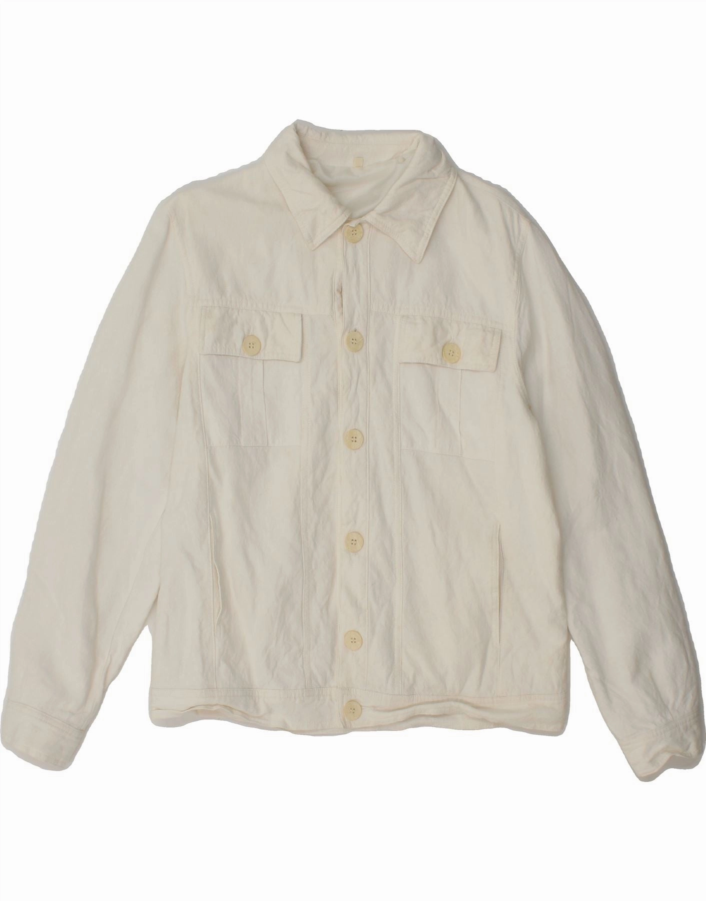 VINTAGE Boys Bomber Jacket 11-12 Years White Viscose Office Look