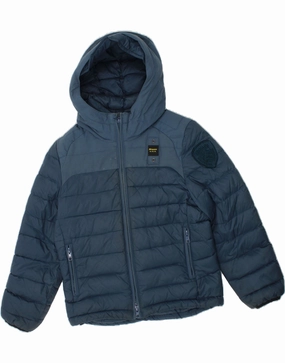 movement BLAUER Boys Hooded Padded Jacket 5-6 Years Blue Polyamide