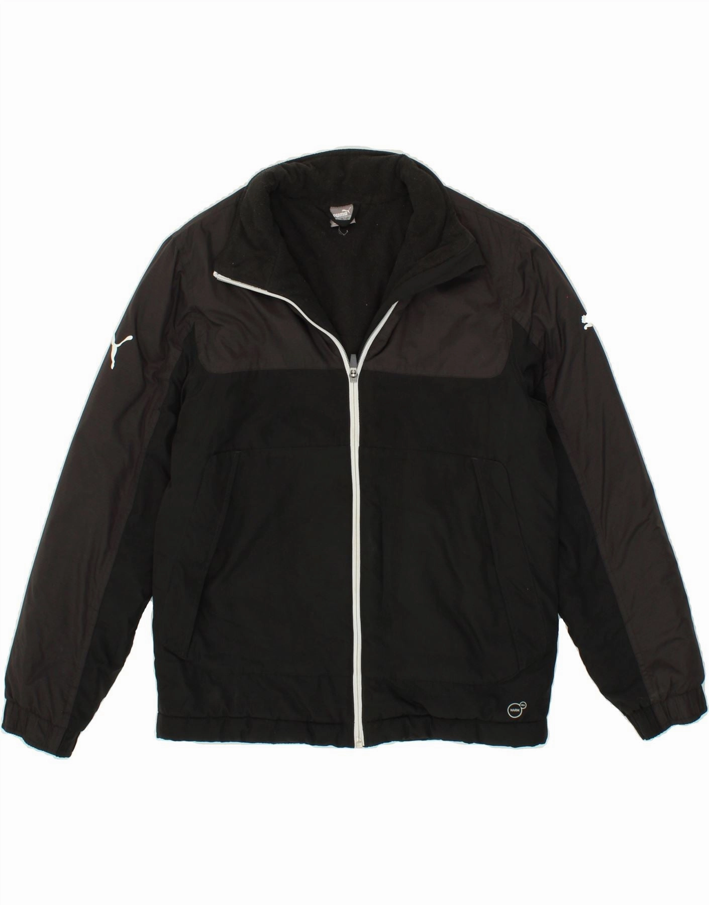 PUMA Boys Windbreaker Jacket 13-14 Years XL Black Colourblock Polyester Gore-Tex