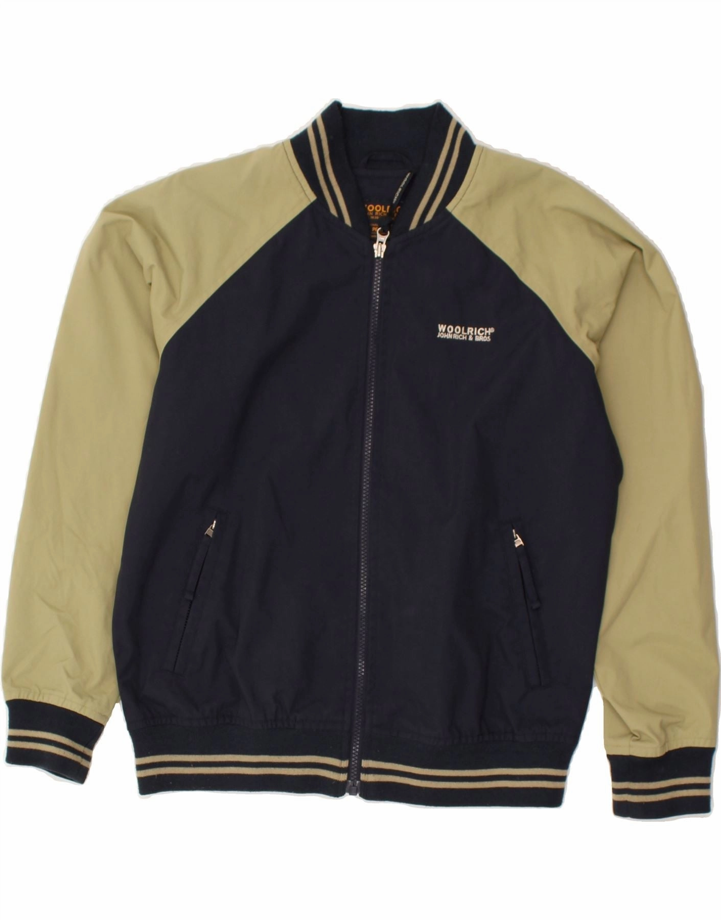 Art Exhibition WOOLRICH Boys Bomber Jacket 11-12 Years Navy Blue Colourblock Nylon