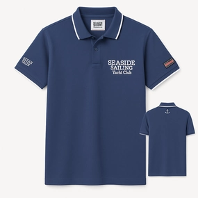 Seaside Nautical Legacy Navy Blue Polo Everyday Fashion