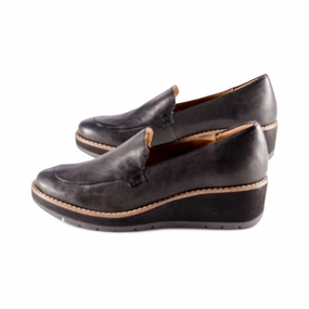 Path Grip Path Walk Women's Farland Wedge Loafers In Black Leather
