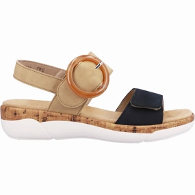 Women's Jocelyn 53 Nubuck Leather Wedge Sandal In Pazific/sand No Hassle