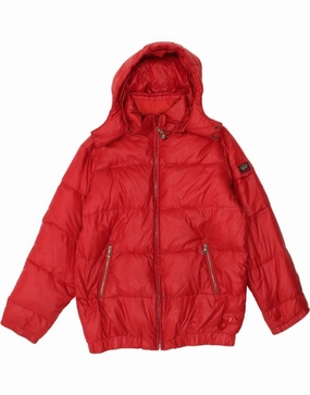 Outdoor Ease Manufacture PAUL & SHARK Boys Hooded Padded Jacket 11-12 Years Red Polyester