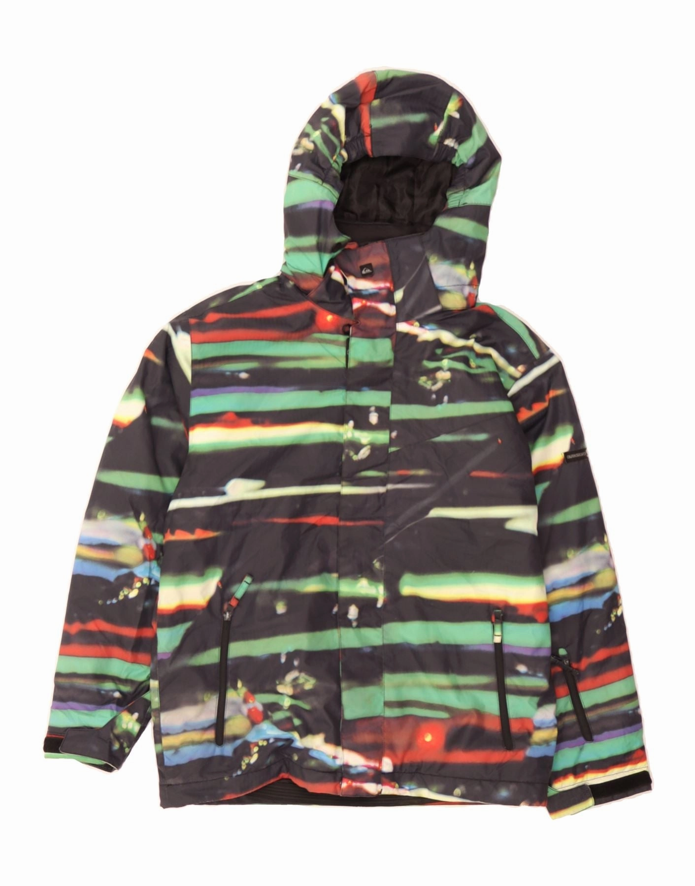 QUIKSILVER Boys Windbreaker Jacket 13-14 Years Multicoloured Striped special - occasion wear Weather Resistant Coating