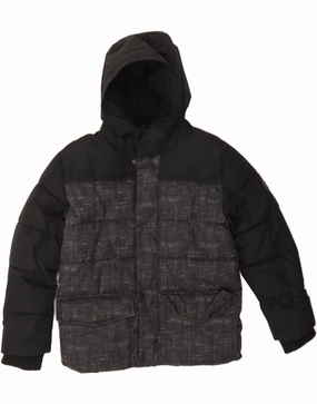 desert MICHAEL KORS Boys Hooded Padded Jacket 10-11 Years Black Colourblock