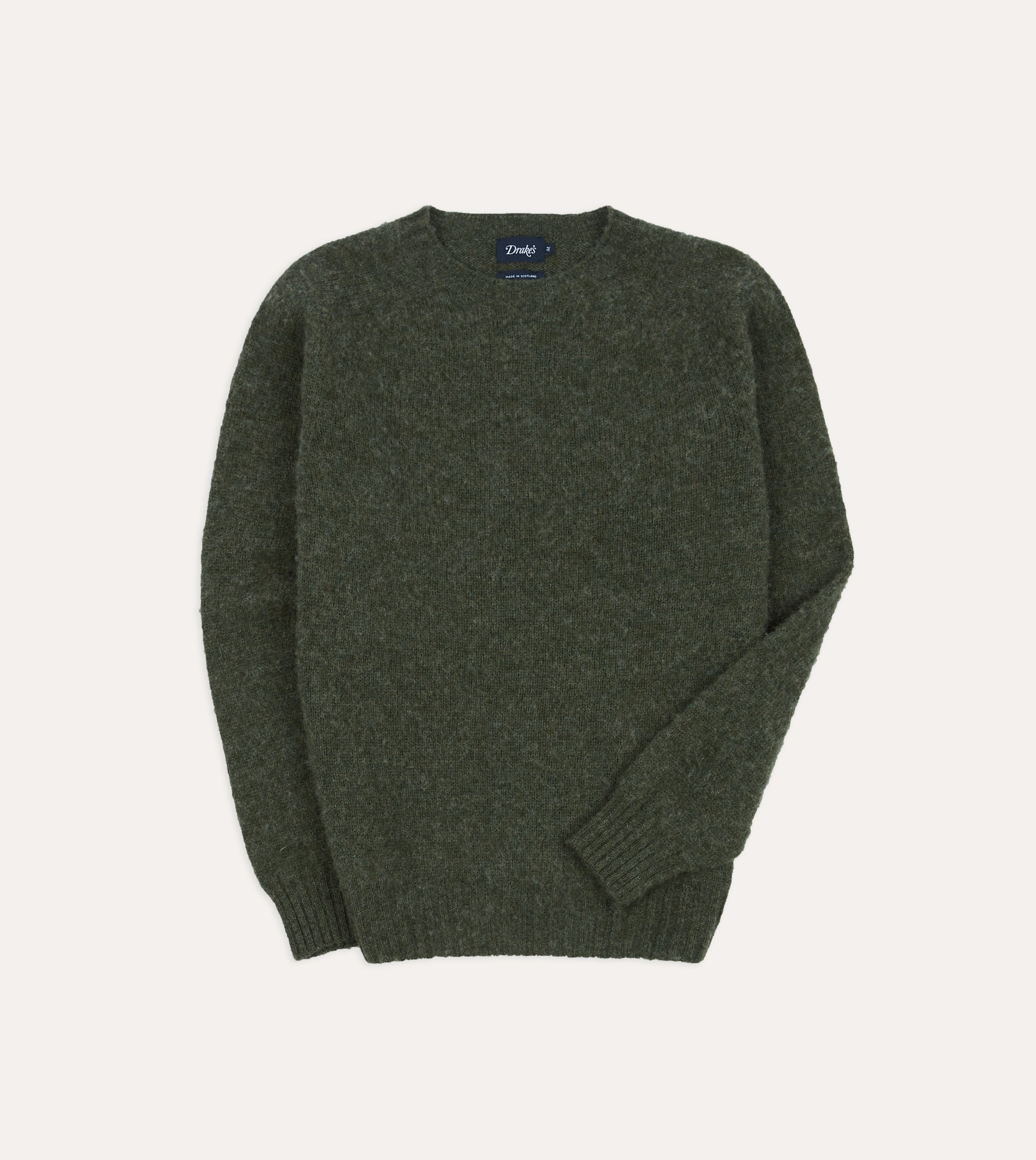 Seaweed Brushed Shetland Crew Neck Jumper EcoConscious Manufacturing