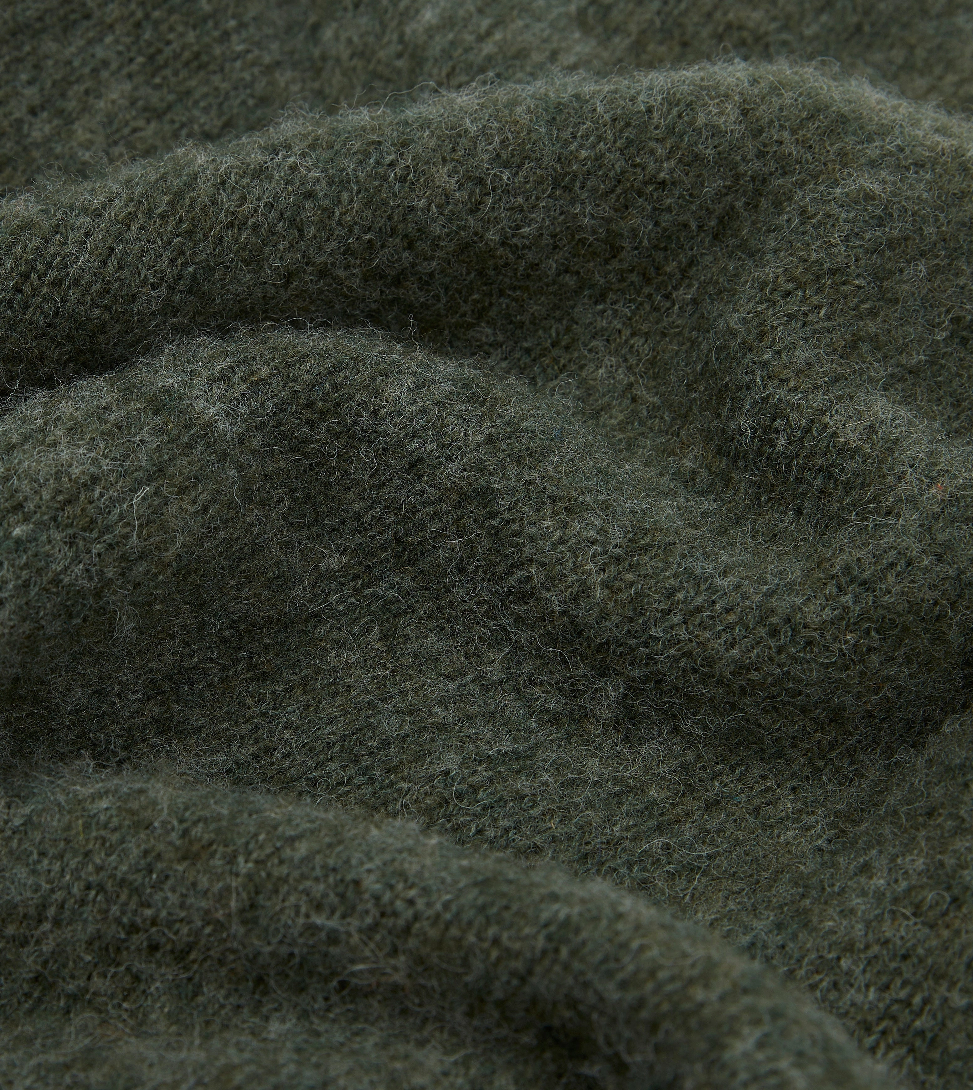 Natural Drape Seaweed Brushed Shetland Crew Neck Jumper