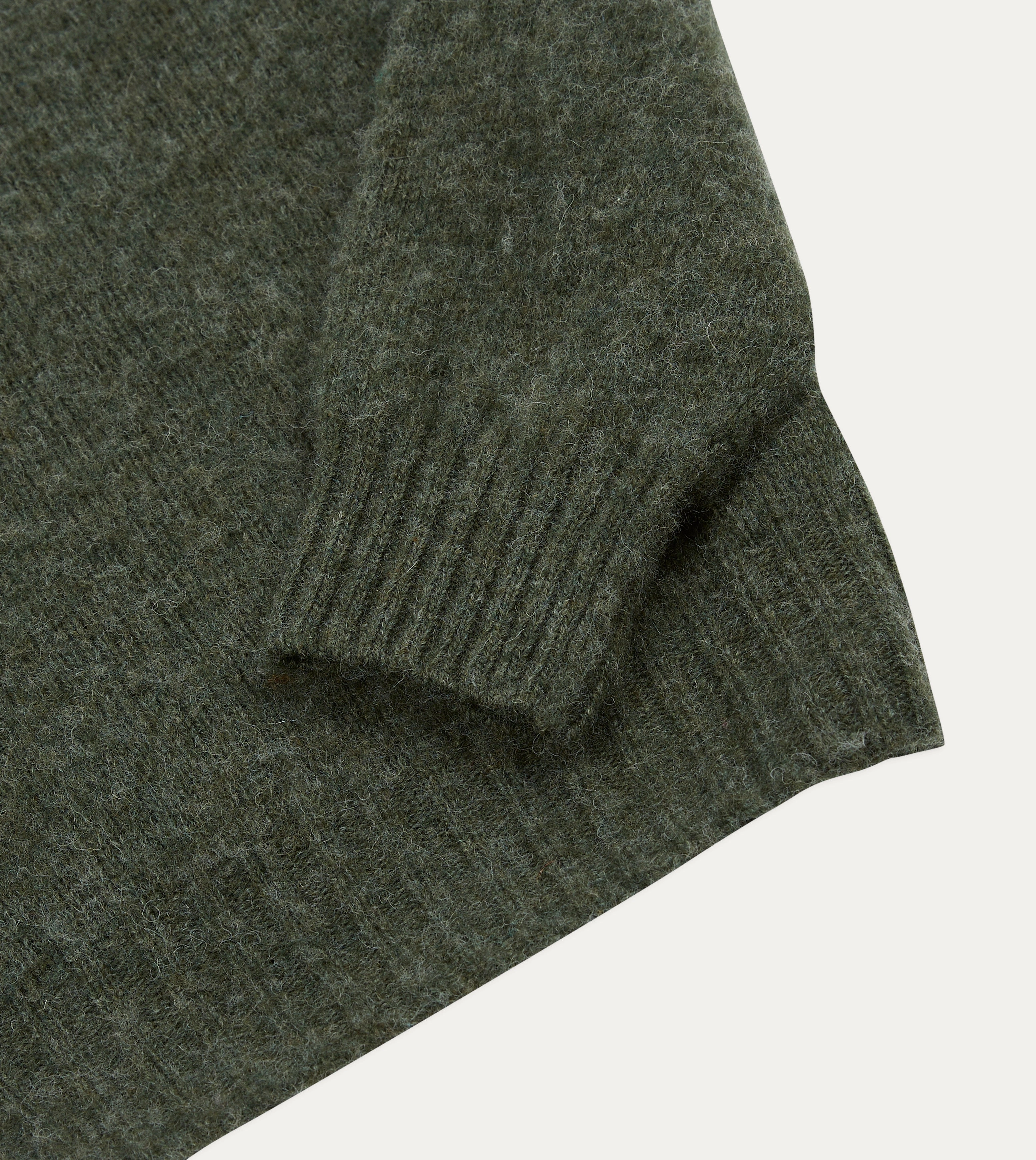 Seaweed Brushed Shetland Crew Neck Jumper Perfect Layer