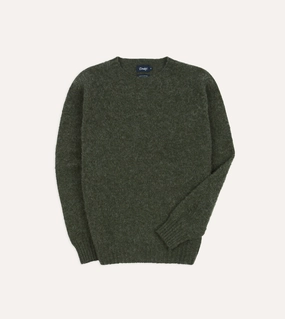 Seaweed Brushed Shetland Crew Neck Jumper EcoConscious Manufacturing