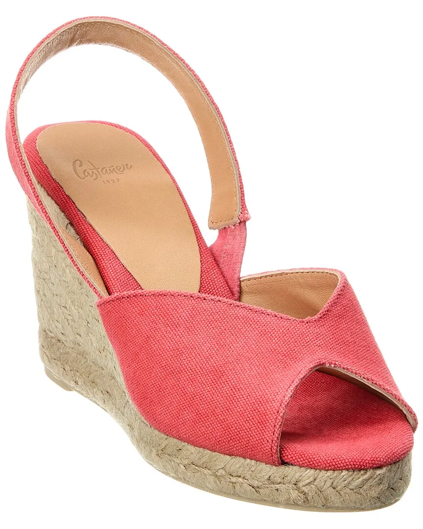 Casta?er Brisa Canvas Slingback Wedge Sandal Walk Freedom Lifted Design